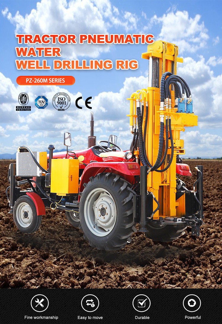 Tractor Type Pneumatic water well Drill Rig